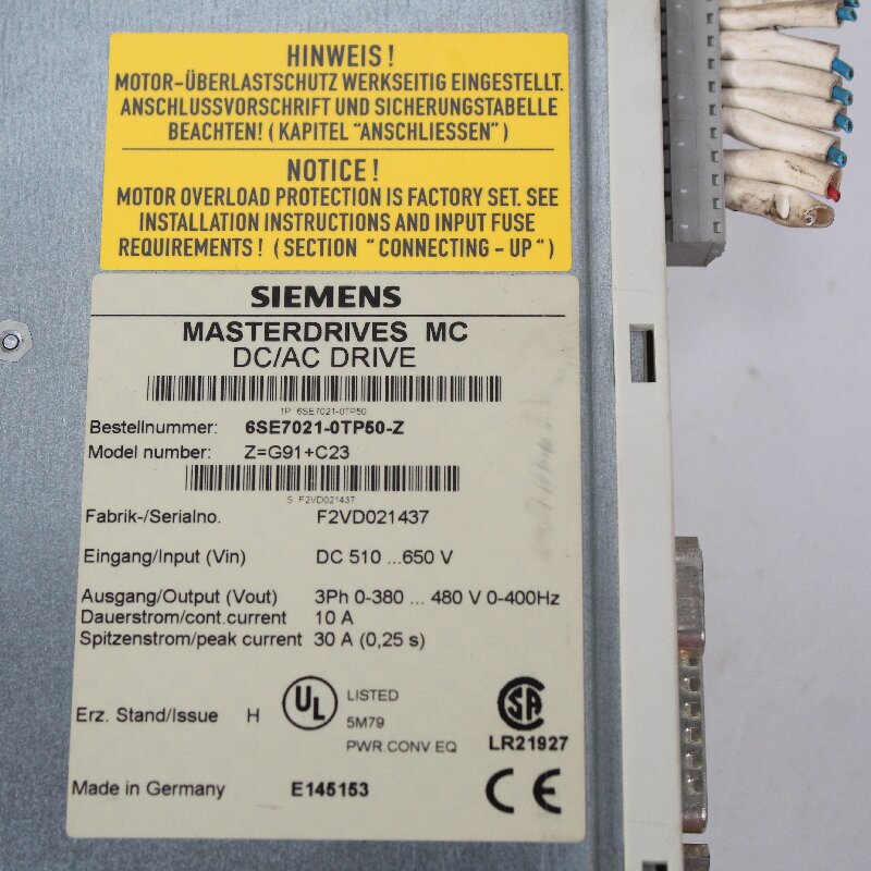 SIEMENS 6SE7021-0TP50-Z